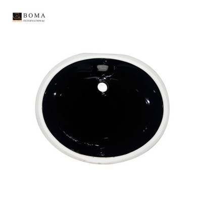 Under-counter Black Ceramic Bathroom Wash Basin