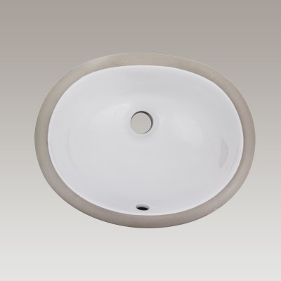 White Porcelain Undermount Bathroom Sink